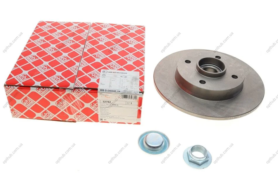 Диск гальмівний (задній) Citroen C3/C4 /Peugeot 207/307 05- (248.4х9) (d=30mm) (з підшипником) UA63 FEBI BILSTEIN 32782 (фото 1)