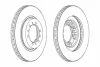 Диск гальмівний ПЕРЕДН MITSUBISHI L 200 06/96- PAJERO 12/90-06/00 PAJERO CLASSIC 06/02- PAJERO SPORT 1 -ua FERODO DDF1109 (фото 2)