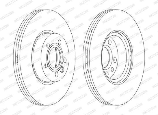 Диск гальмівний ПЕРЕДН С ПОКРЫТИЕМ FORD GALAXY 04.2000-,SEAT ALHAMBRA 02.2001-,VW SHARAN/TRANSPORTER -ua FERODO DDF1160C (фото 1)