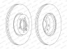 Диск гальмівний ПЕРЕДН С ПОКРЫТИЕМ FORD GALAXY 04.2000-,SEAT ALHAMBRA 02.2001-,VW SHARAN/TRANSPORTER -ua FERODO DDF1160C (фото 1)