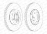 Диск гальмівний ПЕРЕДН С ПОКРЫТИЕМ FORD GALAXY 04.2000-,SEAT ALHAMBRA 02.2001-,VW SHARAN/TRANSPORTER -ua FERODO DDF1160C (фото 1)