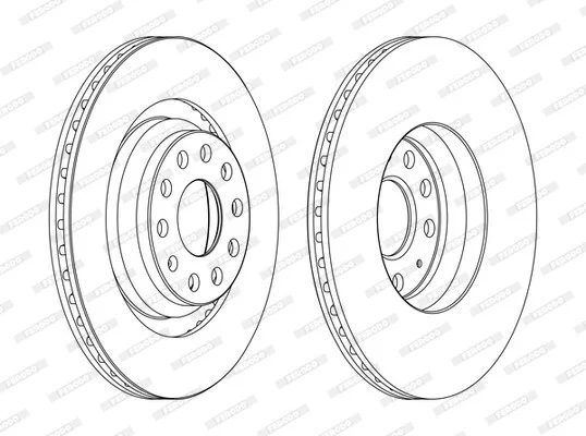 Диск гальмівний ЗАДН С ПОКРЫТИЕМ AUDI A3 05/03-,SKODA SUPERB 03/08- SUPERB ESTATE 10/09-,VW EOS 03/06 FERODO DDF1503C (фото 1)
