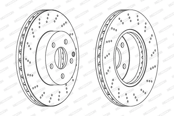 Диск гальмівний ПЕРЕДН С ПОКРЫТИЕМ MERCEDES C CLASS SPORT PACKAGE C180-C280 07- -ua FERODO DDF1693C (фото 1)
