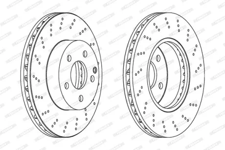 Диск гальмівний ПЕРЕДН С ПОКРЫТИЕМ MERCEDES C CLASS SPORT PACKAGE C180-C280 07- -ua FERODO DDF1693C
