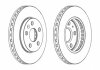 Диск гальмівний ПЕРЕДН OPEL INSIGNIA 1.4-2.8V6 09-;SAAB 9-5 II 1.6T;2.0T;2.0TID;2.0TTID 09- -ua FERODO DDF1721C (фото 2)