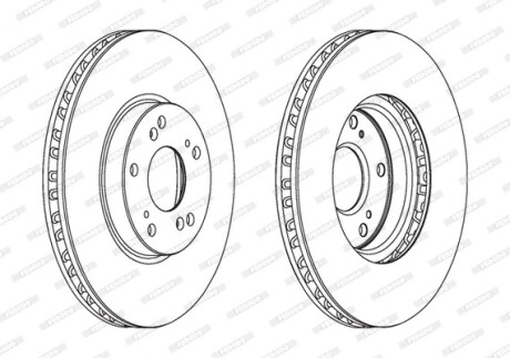 Диск гальмівний ПЕРЕДН С ПОКРЫТИЕМ HONDA ACCORD IX 2.0-2.4 08- -ua FERODO DDF1775C