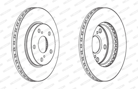 Диск гальмівний ПЕРЕДН С ПОКРЫТИЕМ TOYOTA AURIS(MADE IN JAPAN) 07-, COROLLA 1.33 1.6 07- -ua FERODO DDF1789C