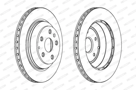 Диск гальмівний ЗАДН AUDI Q7 03/06-,PORSCHE CAYENNE 09/02-,VW TOUAREG 10/02-05/10 -ua FERODO DDF1855C-1