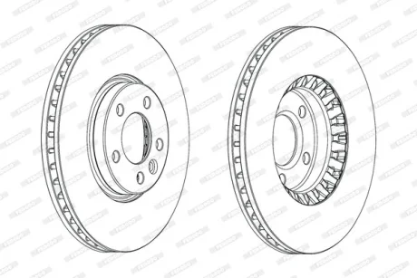 Диск гальмівний ПЕРЕДН VW TRANSPORTER V 2.0 03-, MULTIVAN V 09- -ua FERODO DDF2182C-1