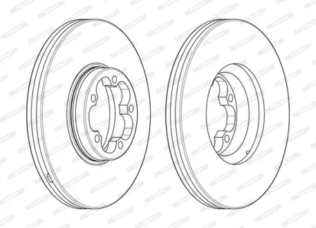 Диск гальмівний ПЕРЕДН FORD TRANSIT WITH DUAL TYRES -ua FERODO DDF2468-1