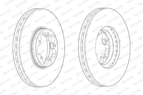 Диск гальмівний ПЕРЕДН FORD TRANSIT WITH SINGLE TYRES -ua FERODO DDF2470-1