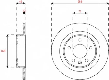 Диск тормозной FERODO DDF2812C
