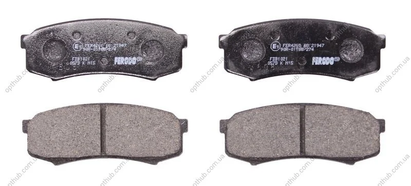Колодки гальмівні дискові ЗАДН TOYOTA LAND CRUISER 03-. LAND CRUISER PRADO 03-. MITSUBISHI PAJERO 05- -ua FERODO FDB1021 (фото 1)