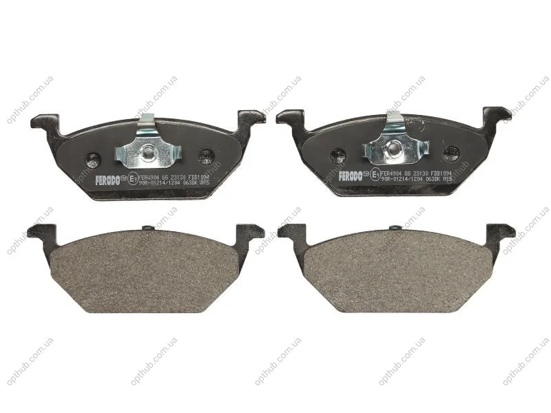 Колодки гальмівні дискові ПЕРЕДН SEAT IBIZA 02-. TOLEDO 98-06. CORDOBA 02-09. LEON 99-06. SKODA FABIA FERODO FDB1094 (фото 1)