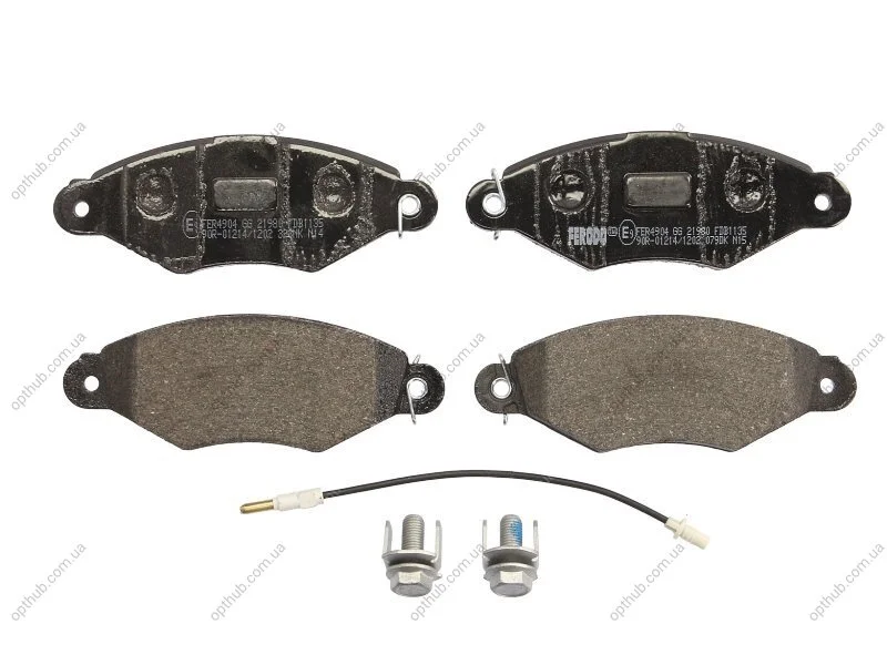 Колодки гальмівні дискові ПЕРЕДН RENAULT KANGOO EXPRESS 1.2-1.9D 97-,NISSAN KUBISRAR 1.2-1.6 16V 03- -ua FERODO FDB1135 (фото 1)
