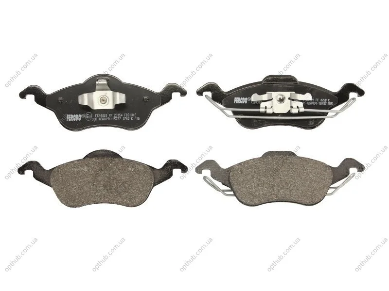 Колодки гальмівні дискові ПЕРЕДН FORD FOCUS 1.4I, 1.6I, 1.8I, 1.8 TDI, 2.0I 10.98- -ua FERODO FDB1318 (фото 1)