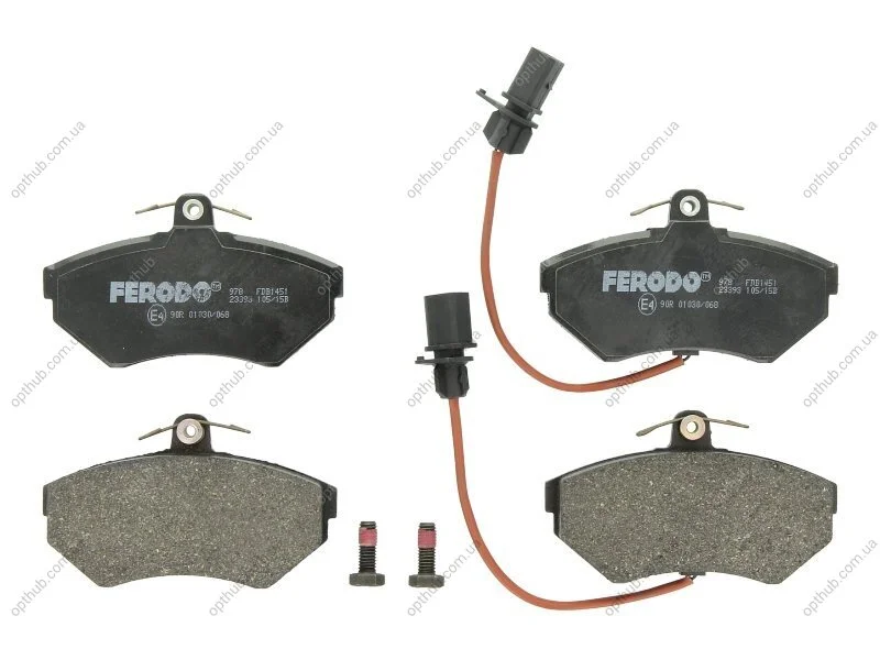 Колодки гальмівні дискові ПЕРЕДН AUDI A4 1.6-3.0 00-04, VW PASSAT 1.6-1.9 96-00 -ua FERODO FDB1451 (фото 1)