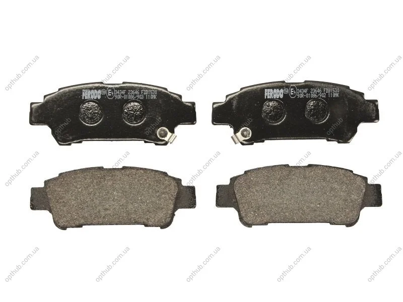 Колодки гальмівні дискові ЗАДН TOYOTA AVENSIS VERSO,PREVIA 2.0D-4D 16V 01.02-,01.08- -ua FERODO FDB1530 (фото 1)