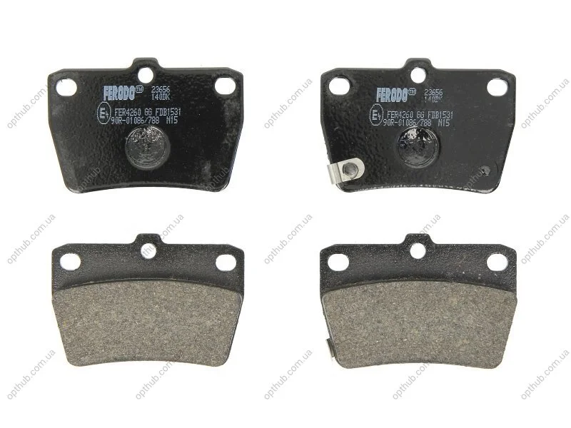 Колодки гальмівні дискові ЗАДН TOYOTA RAV4 1.8VVTI 01-,2.0D-4D 01-,2.0VVTI 00- -ua FERODO FDB1531 (фото 1)