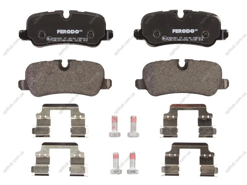Колодки гальмівні дискові ЗАДН LANDROVER DISCOVERY III-IV 2.7-5.0 04-,RANGE ROVER III 3.0-5.0 05-,RANG -ua FERODO FDB1613 (фото 1)