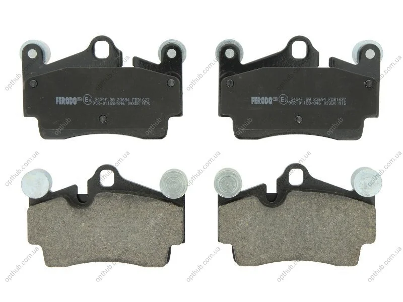 Колодки гальмівні дискові ЗАДН VW TOUAREG 3.0-6.0 02-,AUDI Q7 3.0-4.2 06-,PORSCE CAYENNE 3.0-4.5 02- -ua FERODO FDB1627 (фото 1)