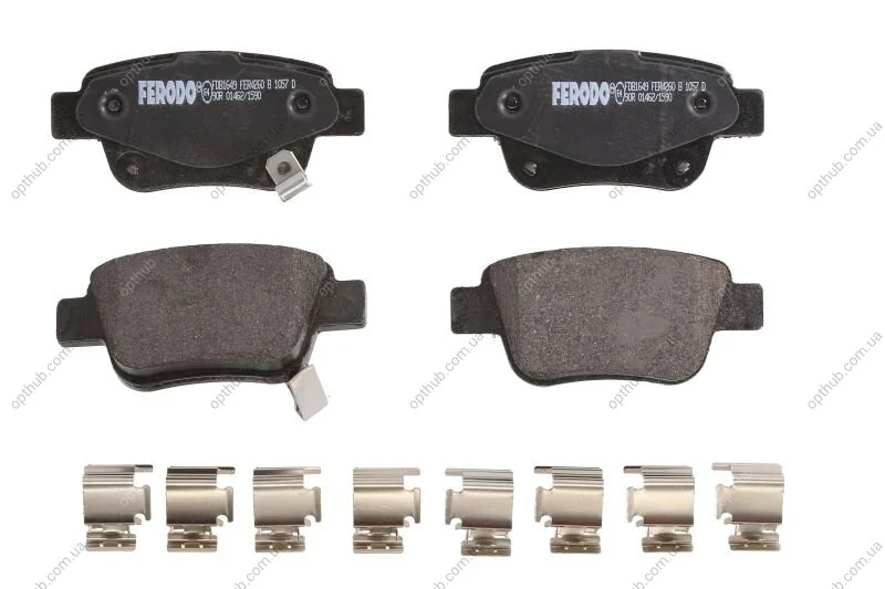 Колодки тормозные дисковые задние TOYOTA COROLLA VERSO 04-,AVENSIS 03- FERODO FDB1649 (фото 1)