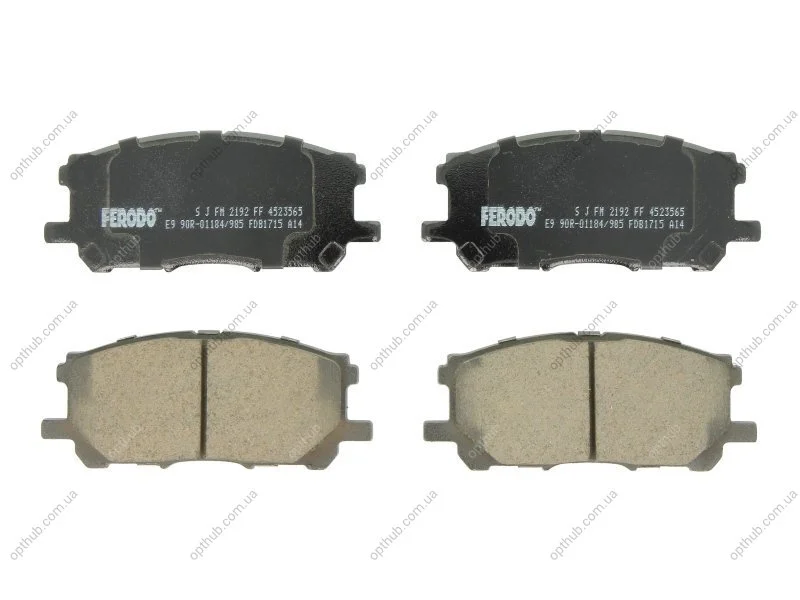 Колодки гальмівні дискові ПЕРЕДН LEXUS RX300 03-,RX350 06-,RX400 04-,RX400 FWD 05- -ua FERODO FDB1715 (фото 1)