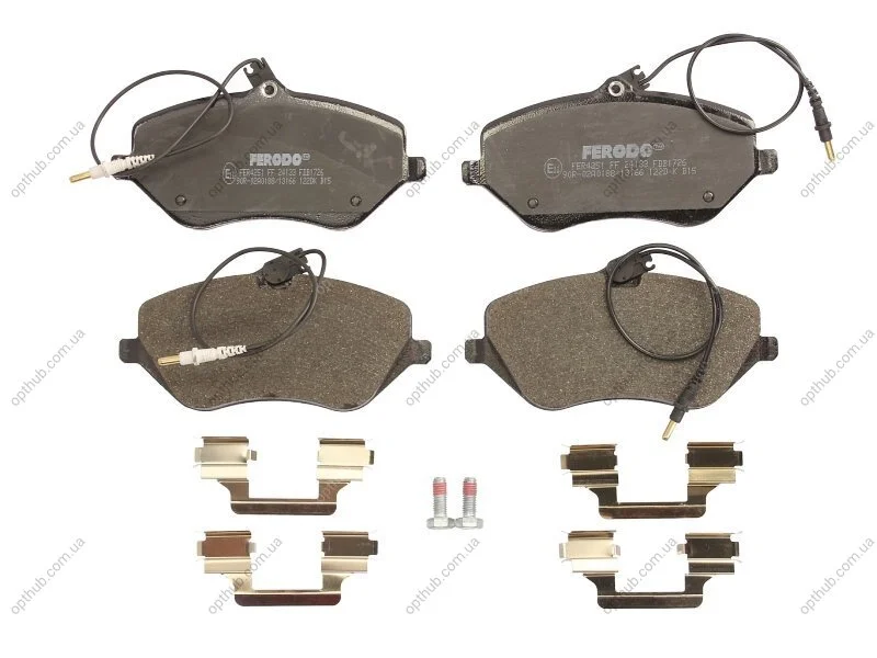 Колодки гальмівні дискові ПЕРЕДН PEUGEOT 407 2.2-3.0 04-,607 2.0-3.0 05-,CITROEN C5 08-,C6 05- -ua FERODO FDB1726 (фото 1)