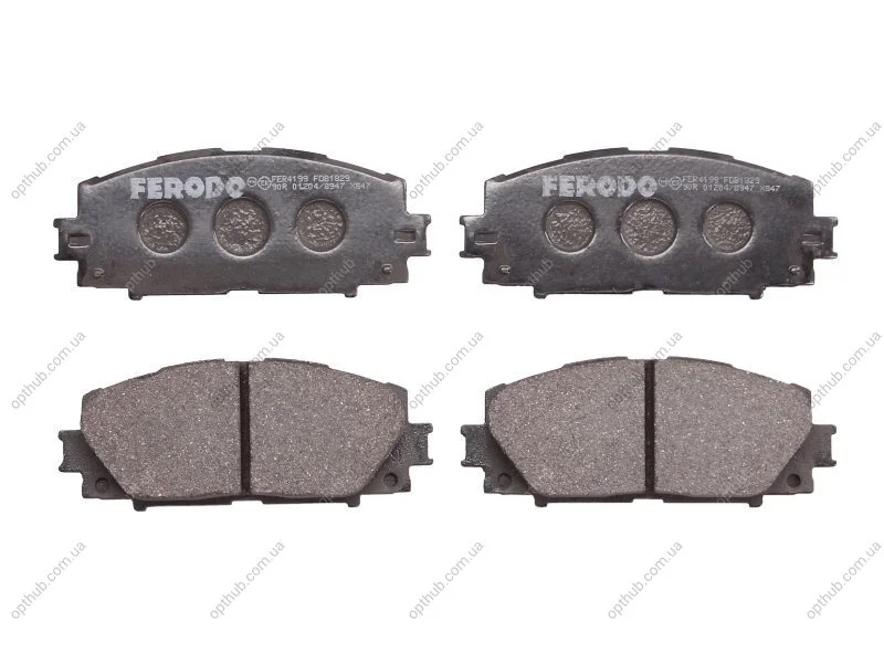 Колодки гальмівні дискові ПЕРЕДН TOYOTA YARIS 1.0 VVT-I, 1.3 VVT-I,1.4D-4D 01/06- NO ABS -ua FERODO FDB1829 (фото 1)