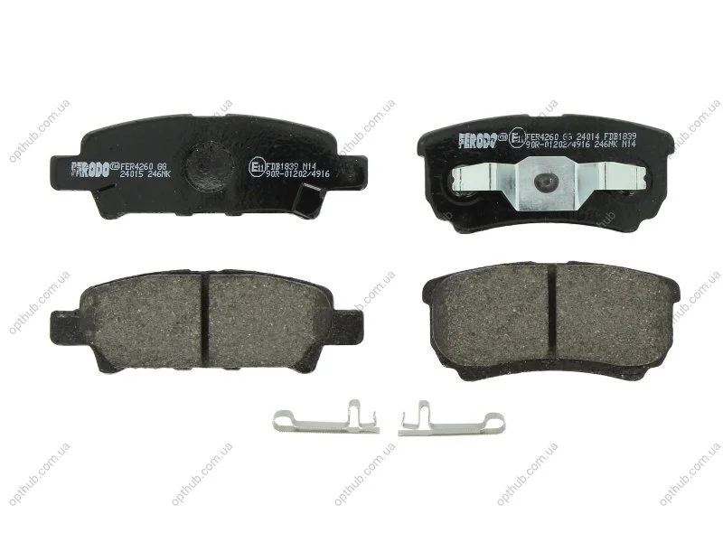 Колодки гальмівні дискові ЗАДН MITSUBISHI OUTLANDER 2.0 2.4 4WD 03-, LANCER 1.3-2.0 03-;DODGE CALIBER -ua FERODO FDB1839 (фото 1)