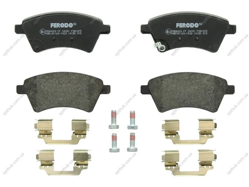 Колодки гальмівні дискові ПЕРЕДН SUZUKI SX4 1.5-1.9 06-,FIAT SEDICI 1.6 16V 1.9D MULTIJET 06- -ua FERODO FDB1875 (фото 1)