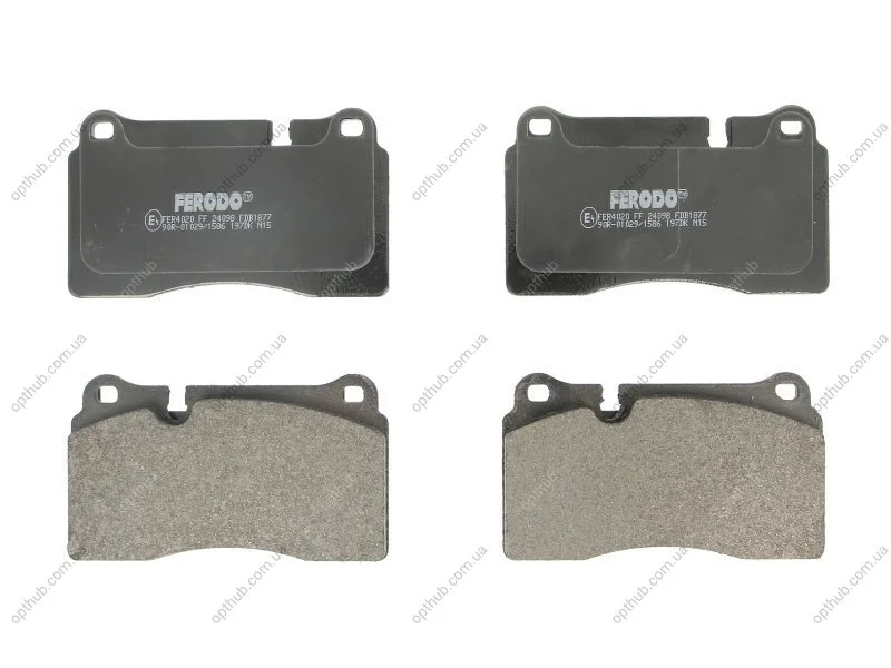 Колодки гальмівні дискові ПЕРЕДН VW TOUAREG 3.0V6TDI 11.04-, 3.2V6 10.02-11.06 -ua FERODO FDB1877 (фото 1)