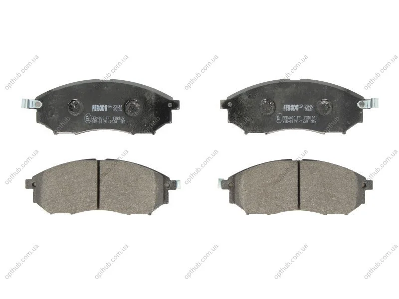 Колодки гальмівні дискові ПЕРЕДН NISSAN MURANO 2003 -, NAVARA 2004 -, PATHFINDER 2005 -, QASHQAI / QAS -ua FERODO FDB1881 (фото 1)