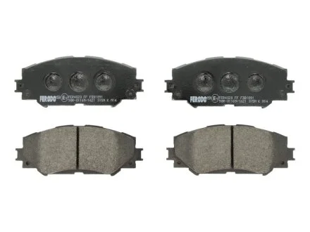Колодки гальмівні дискові ПЕРЕДН TOYOTA AURIS 1.4-2.2D 07-,COROLLA 1.4VVT-I 02-, URBAN CRUISER 09-,VER -ua FERODO FDB1891
