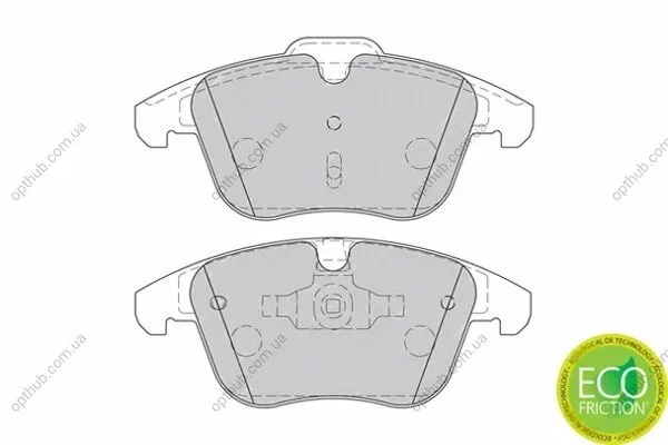 Колодки гальмівні дискові ПЕРЕДН FORD MONDEO 07-. S-MAX 07-. KUGA 08-. GALAXY 06- VOLVO V 70 08-. CX 7 -ua FERODO FDB1897 (фото 1)