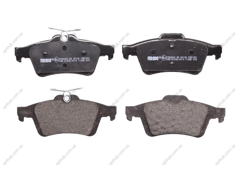 Колодки гальмівні дискові ЗАДН FORD FOCUS C-MAX 03-07,FOCUS II 04-;MAZDA 3 03-, 5 05-;VOLVO C30 06-,S4 FERODO FDB1931 (фото 1)