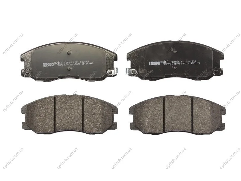 Колодки гальмівні дискові ПЕРЕДН OPEL ANTARA, 2.4, 3.2 V6, 2.0 CDTI 05/06- CHEVR CAPTIVA 2.0-3.2 06- -ua FERODO FDB1934 (фото 1)