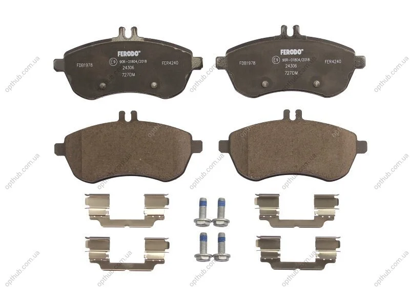 Колодки тормозные дисковые передние MB C-CLASS(W204) 180-300 07-,E-CLASS(W212) 200-250 09- FERODO FDB1978 (фото 1)