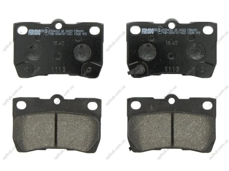 Колодки гальмівні дискові ЗАДН LEXUS GS350 05-,GS430 05-,GS450H 3.5 06-,GS460 07-,IS350 05- -ua FERODO FDB4001 (фото 1)