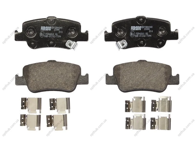 Колодки гальмівні дискові ЗАДН TOYOTA AURIS 1.4D-4D, 2.0D-4D, 2.2D-4D 03/07- -ua FERODO FDB4048 (фото 1)