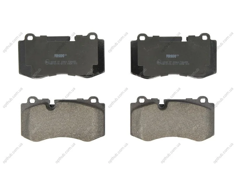 Колодки гальмівні дискові ПЕРЕДН MERCEDES BENZ CLS 2006 -, E-CLASS 2004 - 2009, S-CLASS 2005 -, SL 200 -ua FERODO FDB4055 (фото 1)