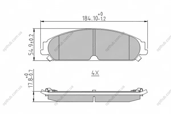 Колодки тормозные дисковые передние CHRYSLER 300C 3.5 09-04- FERODO FDB4078 (фото 1)