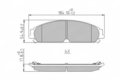 Колодки тормозные дисковые передние CHRYSLER 300C 3.5 09-04- FERODO FDB4078