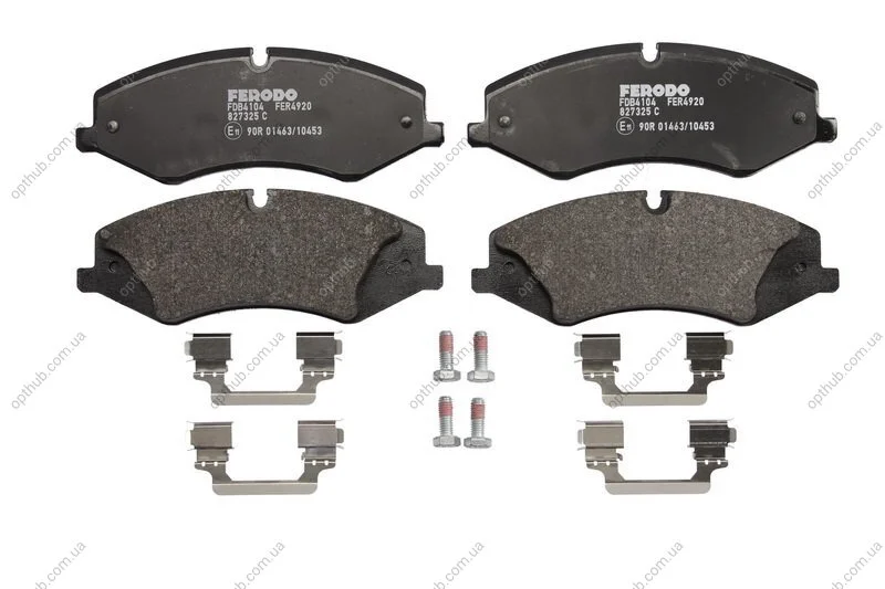 Колодки гальмівні дискові ПЕРЕДН LANDROVER DISCOVERY III-IV 3.0 5.0 09-,RANGE ROVER III 3.6 06- 5.0 09 -ua FERODO FDB4104 (фото 1)