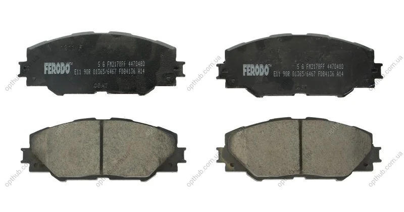 Колодки гальмівні дискові ПЕРЕДН TOYOTA AURIS 1.8VVT-I HSD 10-,RAV4 2.0 08-,2.2D-4D 05-08,3.5 4X4 05- -ua FERODO FDB4136 (фото 1)