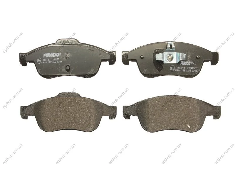 Колодки гальмівні дискові ПЕРЕДН DACIA DUSTER 1.5 1.6 2010-,RENAULT FLUENCE 2010-,GRAND SCENIC III 09- FERODO FDB4180 (фото 1)