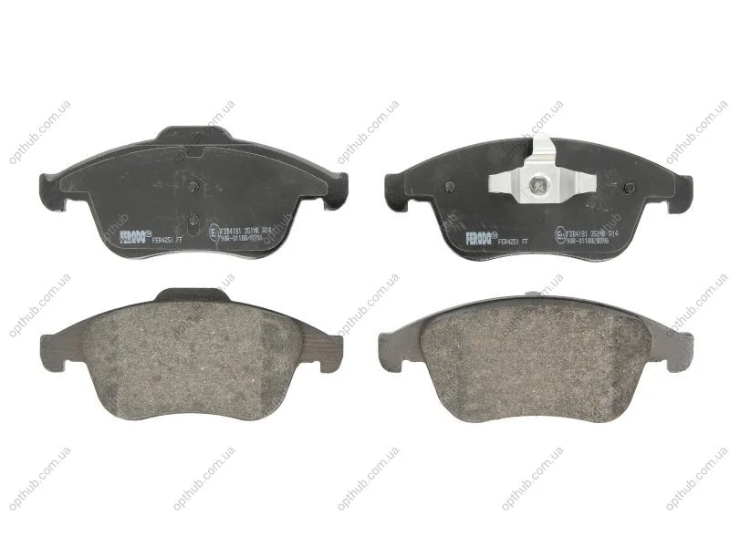 Колодки гальмівні дискові ПЕРЕДН RENAULT MEGANE III 08-,ESTATEIII 09-,SC?NICIII 09-,GRAND SC?NICIII 09 -ua FERODO FDB4181 (фото 1)