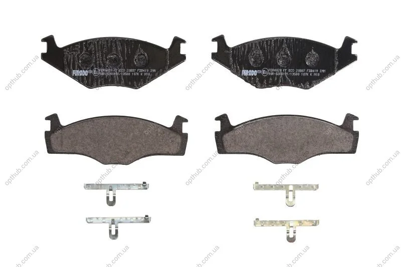 Колодки тормозные дисковые передние SEAT IBIZA, CORDOBA, TOLEDO 93-, VW GOLF 85-97, PASSAT 80-88 FERODO FDB419 (фото 1)