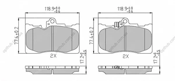 Колодки гальмівні дискові ПЕРЕДН LEXUS GS350 05-,GS430 05-,GS450H 3.5 06-,GS460 07-,IS350 05-,LS460 06 -ua FERODO FDB4216 (фото 1)