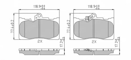 Колодки гальмівні дискові ПЕРЕДН LEXUS GS350 05-,GS430 05-,GS450H 3.5 06-,GS460 07-,IS350 05-,LS460 06 -ua FERODO FDB4216